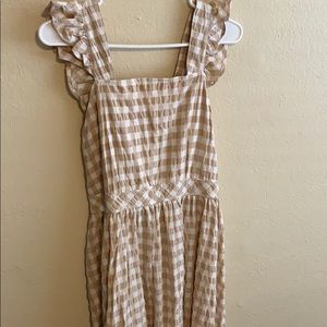 Orange Creek medium pinafore gingham dress